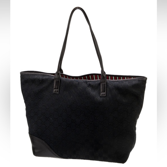 Gucci GG Monogram Canvas Leather Purse Tote Shoulder Bag - Picture 3 of 10